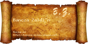 Bancza Zalán névjegykártya